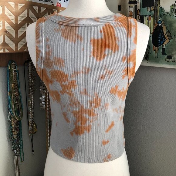 Shelbe Shop Earth Cropped Ribbed Tank Top - Tie Dye Organic Cotton - Picture 4 of 9